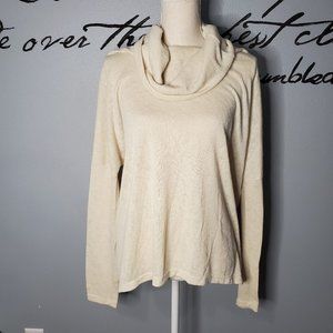 Lovely Day Cowl Neck Sweater with Split Open Back, Lg